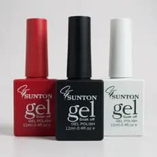 Kit Esmalte Em Gel  UV/LED Preto, Branco, Vermelho 12ml