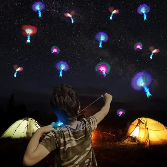 Kit 5/10/15/20/25/30 Avatar Voador LED Brilhante Estilingue Helicóptero Foguete Brinquedo Criança