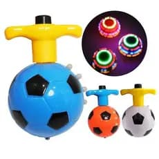 Kit1/2/3/pcs Brinquedo Pião Musical Formato de Boia De Futebol C/ Lançador C/luz tocar música.