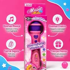 Brinquedo Microfone Infantil Com Som E Reproduz A Voz Muito Divertido masculino/feminino