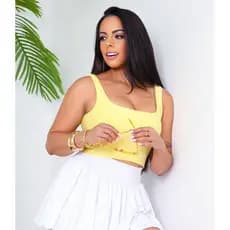 blusinha Lucy amarelo cor da moda