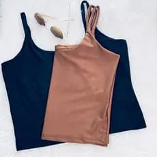 BLUSINHA MODA FEMININA CROPPED ALÇA FINA SUPLEX KIT