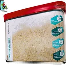 Pote Hermético 4L Plástico Transparente com Tampa Vedação – Ideal para Arroz, Feijão e Cereais