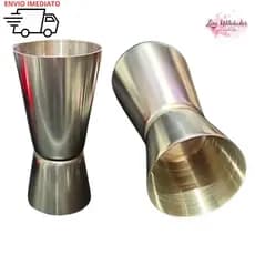 COPO DOSADOR DUPLO DE BEBIDAS AÇO INOX 25/50 ML PARA DRINKS BEBIBAS COQUETEIS E DOSES SIMPLES