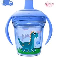 Copo Infantil de Transição 170ml com Alça – Plástico Resistente, Seguro e Cores Sortidas DINOSSAUROS