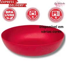 Prato Fundo Plástico 1200ml Colorido Helsim | Kit 4 a 12 Peças para Cozinha e Dia a Dia