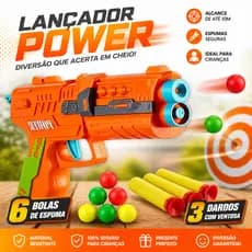 Lança Dardos Infantil Alvo Pop Shot + Bolinhas Estilo Nerf | Presente Menino e Menina