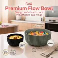 Bowl Flow Premium de Plástico 250ml e 950ml para Cereais, Açaí, Frutas e Sobremesas