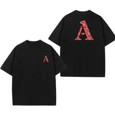 T-shirt Algodão A Letra Natal Unissex Oversize Moda Casual Streetwear