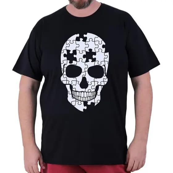 Camiseta Tradicional Plus Size Clássica Masculina Casual e Lazer Workout
