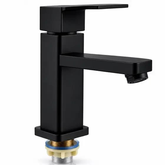 Torneira Gourmet Lavabo Banheiro Luxo Preto Inox 1/2 cuba  Torneira preta fosca Torneira banheiro
