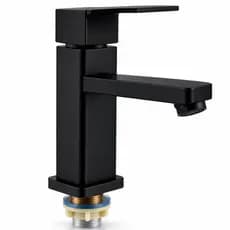 Torneira Gourmet Lavabo Banheiro Luxo Preto Inox 1/2 cuba  Torneira preta fosca Torneira banheiro