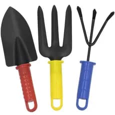 Kit Ferramentas De Plantio Para Jardinagem, Vasos, Hortas Kit Para Jardim 3 Peças Pá Rastelo Garfo Ferramentas