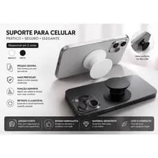 Suporte para Celular Ajustável para todos os tipos de Celulares Preto Branco Cinza Estampado