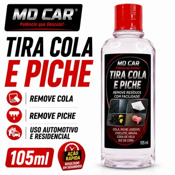 Removedor de Cola e Adesivo | Tira Grude e Tira Piche 105ml MD Car - Limpeza Fácil e Imediato