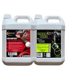KIT Lava Rapido - Shampoo Automotivo + Pretinho para Pneu 5 LITROS - MD CAR - Lavagem Completa