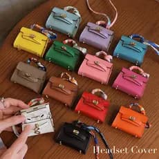 Moda Mini Bolsa De Couro Para Apple AirPods 1 2 3 4 Rd Pro 2 Saco De Armazenamento Multiuso Chaveiro Mochila Pingente Ca