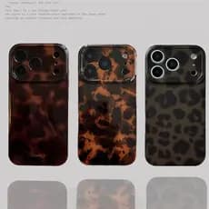 Premium Marrom Âmbar Padrão Caso Macio Para iPhone 17 16 15 14 13 12 11 Pro Max 14 15 16 Plus Lente Totalmente Coberta E