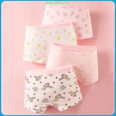 Roupa íntima infantil para meninas, cuecas boxer de algodão puro Classe A, totalmente em algodão, para bebês, crianças p