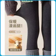 Pessoas pequenas Leggings mulheres outono inverno forro de lã engrossado pressão mais magro olhar cintura alta manter qu