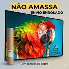 Tela de Projeção 105" Antirreflexo HD 4K para Projetor Cinema em Casa Lona com Ilhós Grande
