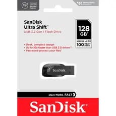 Pendrive SanDisk 100% ORIGINAL Ultra Shift 128GB 256GB USB 3.2 Preto 10X MAIS RÁPIDO