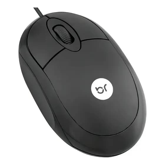 Mouse Optico USB com fio 1200DPI | Ergonômico, Plug & Play, Pronto para Uso