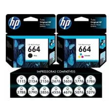 CARTUCHO DE TINTA HP 664 PRETO E/OU COLOR ORIGINAL