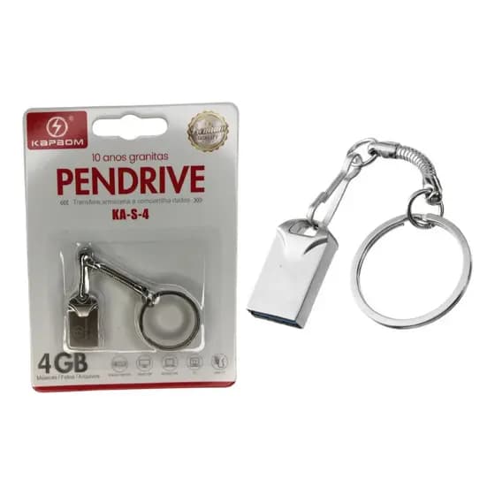 Mini Pendrive Kingdrive Kapbom Original – Chaveiro Metálico USB 2.0 (4GB a 32GB)