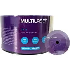 50 Unidades CD-R Multilaser - 700 MB - 52x - Com Logo