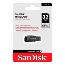 Pendrive SanDisk 100% ORIGINAL Ultra Shift 32GB USB 3.0 Preto 10X MAIS RÁPIDO