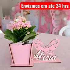 Kit 10 Cachepô Borboleta Centro Mesa Lembrancinha Decoração Tema Jardim Festa Infantil Personalizado