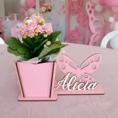 Kit 30 Cachepô Borboleta Centro Mesa Lembrancinha Decoração Tema Jardim Festa Infantil Personalizada