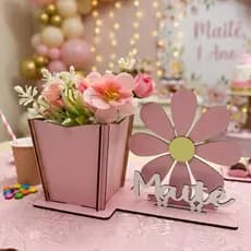 Kit Cachepô Margarida Centro Mesa Lembrancinha Decorativa Jardim Encantado Festa Infantil