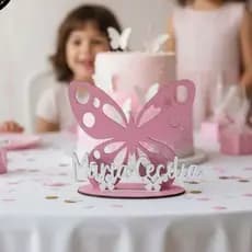 Kit Centro de Mesa Borboleta em MDF Decoração Festa Infantil Jardim Encantado Personalizado