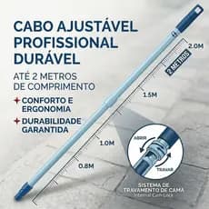 Cabo Extensor 2 Metros Ajustavel Universal Rodo Vassoura Mor