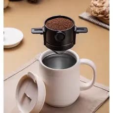Coador Portátil de Aço Inoxidável Dobrável para Café, Reutilizável Sem Desperdício de Filtros