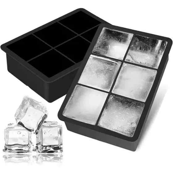 Forma De Silicone 6 Gelo Cubo Grande 4,8cm forminha quadrada Forminha  De Gelo