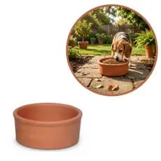 1 Comedouro Bebedouro 2,5 Litros Barro Cerâmica Cães Gatos Cachorros Pets para Ração Água Fresca
