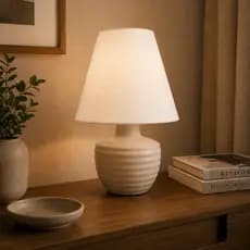 Abajur Moderno de Mesa em Cerâmica com Cúpula Bivolt Decoração Luminária Quarto Sala Escritório Cabeceira