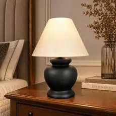 Abajur de Mesa com Cúpula de Cerâmica Luminária para Sala Cabeceira Quarto Moderno Bivolt