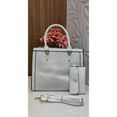 Bolsa Croco Branca, Bolsa Feminina Social, Bolsa Casual.