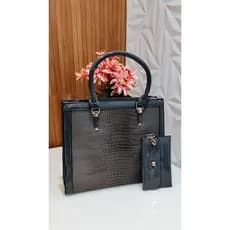Bolsa Feminina 30 cm, Preta e Branca, Luxo, para festa casual e evento casamento, presente