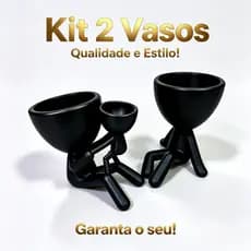 Kit 2 Vasos Robert Plant Bob 9cm Para Suculenta Cactos - Vasinho Decorativo Impressão 3D Enfeite De Mesa Sala Quarto