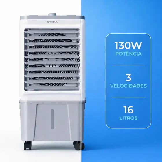 Umidificador Climatizador 16 Litros 130W Ventisol 5 em 1 Economico