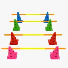 Kit C/ 8 Cones e 4 Barreiras de Treinamento  Funcional – Agilidade, Coordenação e Saltos