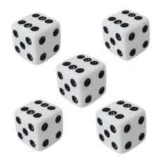 Jogo De Dados 18 mm 1,8 cm  embalagem com 5 unidades