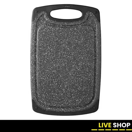 Tábua de Corte Grande 40x24cm Preta Cozinha Antiderrapante Versátil