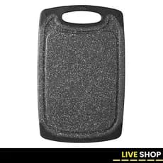Tábua de Corte Grande 40x24cm Preta Cozinha Antiderrapante Versátil