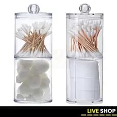Suporte para Algodão e Cotonetes Transparente – Prático e Higiênico